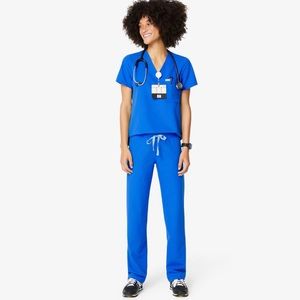 Figs Scrubs Top & Pants - Royal Blue